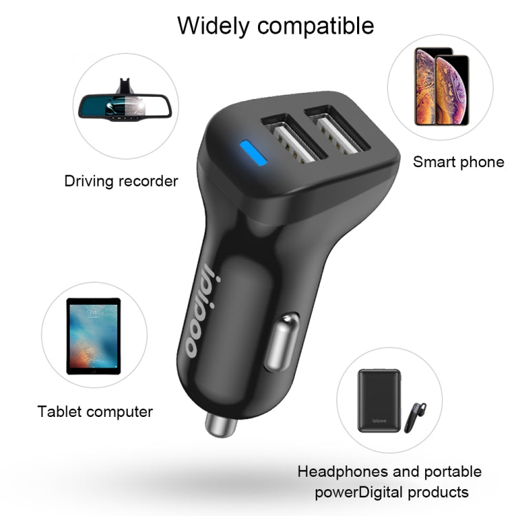 ipipoo XP-3 Dual USB Car Fast Charging Charger with Android Line