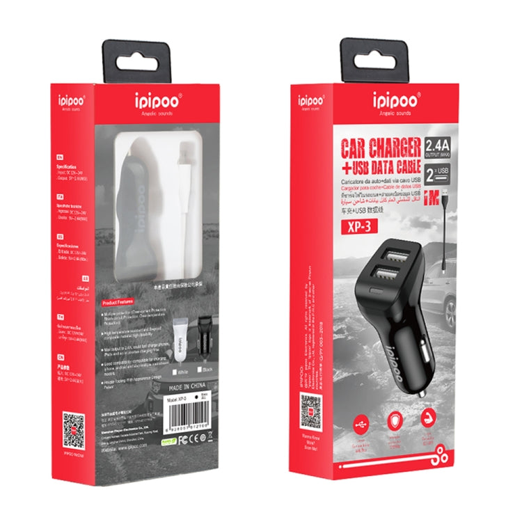 ipipoo XP-3 Dual USB Car Fast Charging Charger with Android Line
