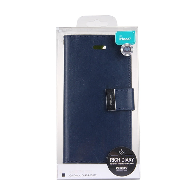 GOOSPERY RICH DIARY for  iPhone 8 & 7  PU + TPU Crazy Horse Texture Horizontal Flip Leather Case with Card Slots & Wallet