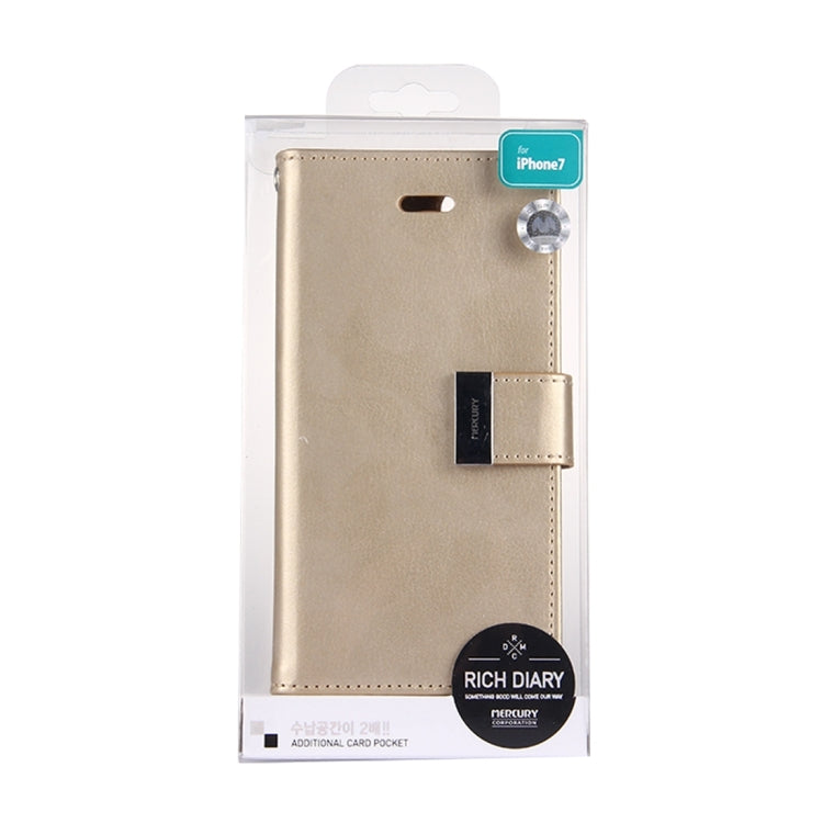 GOOSPERY RICH DIARY for  iPhone 8 & 7  PU + TPU Crazy Horse Texture Horizontal Flip Leather Case with Card Slots & Wallet