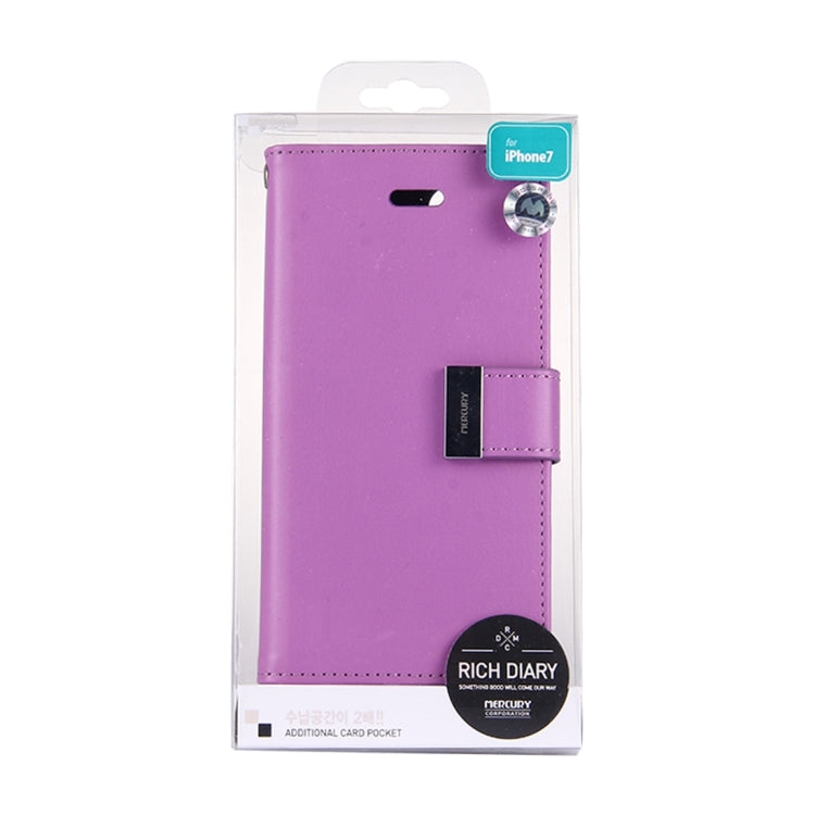 GOOSPERY RICH DIARY for  iPhone 8 & 7  PU + TPU Crazy Horse Texture Horizontal Flip Leather Case with Card Slots & Wallet