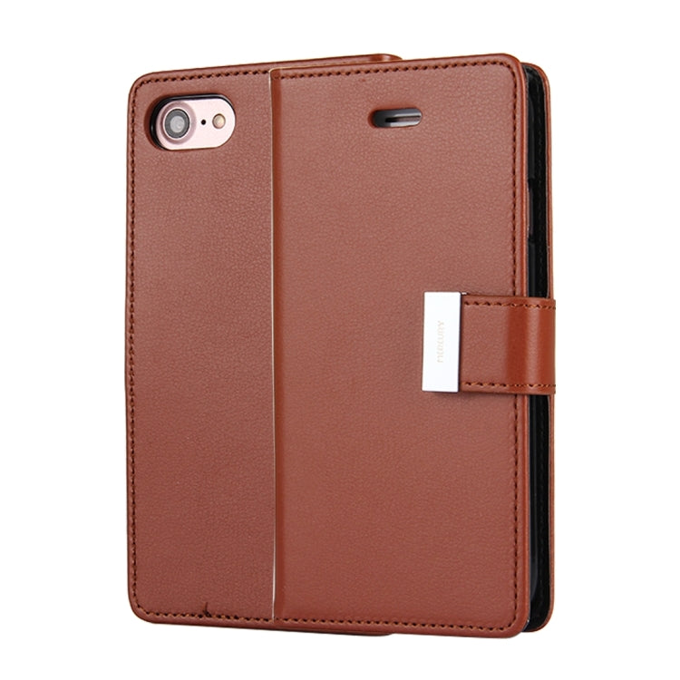 GOOSPERY RICH DIARY for  iPhone 8 & 7  PU + TPU Crazy Horse Texture Horizontal Flip Leather Case with Card Slots & Wallet