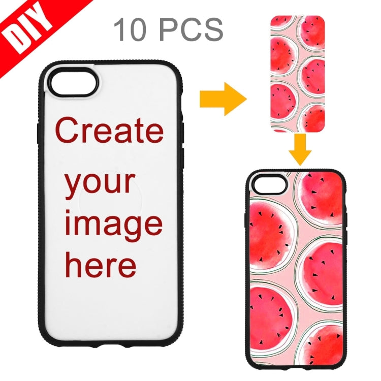 10 PCS For iPhone 7 Custom DIY Case Personalized Print Fruit Watermelon Picture Pattern Hard PC Back Soft Plastic Frame Protective Case Back Cover