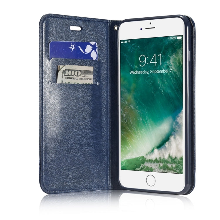For  iPhone 8 & 7  Double-sided Absorption Splicing Horizontal Flip Leather Case with Holder & Card Slots & Lanyard