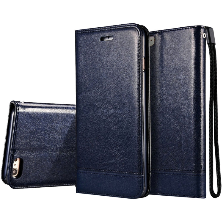 For  iPhone 8 & 7  Double-sided Absorption Splicing Horizontal Flip Leather Case with Holder & Card Slots & Lanyard