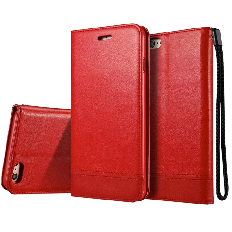 For  iPhone 8 & 7  Double-sided Absorption Splicing Horizontal Flip Leather Case with Holder & Card Slots & Lanyard