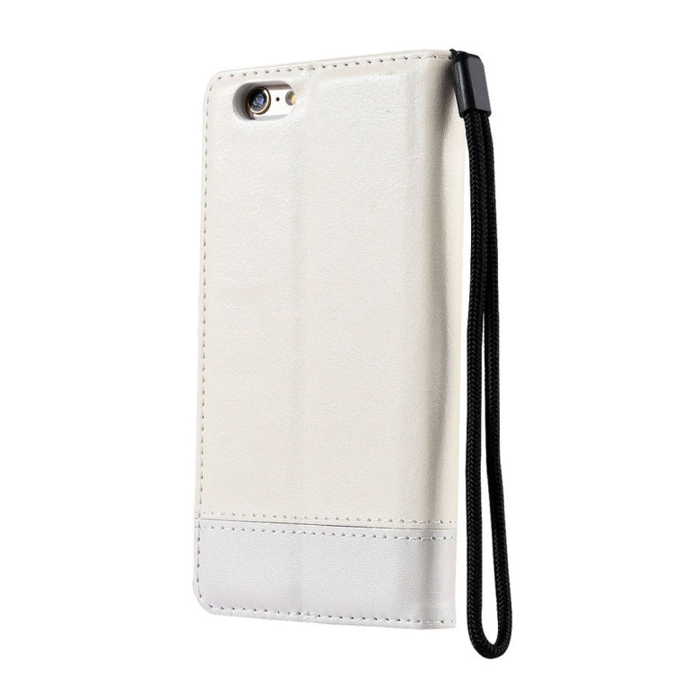 For  iPhone 8 & 7  Double-sided Absorption Splicing Horizontal Flip Leather Case with Holder & Card Slots & Lanyard