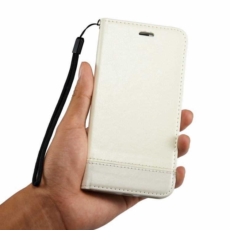 For  iPhone 8 & 7  Double-sided Absorption Splicing Horizontal Flip Leather Case with Holder & Card Slots & Lanyard