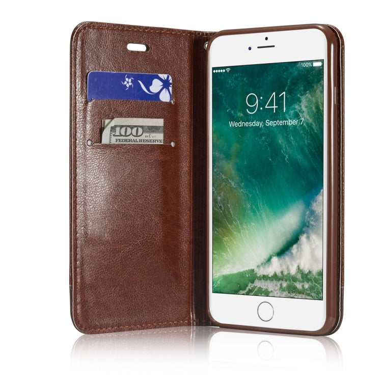 For  iPhone 8 & 7  Double-sided Absorption Splicing Horizontal Flip Leather Case with Holder & Card Slots & Lanyard