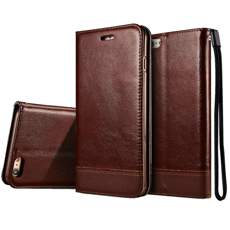 For  iPhone 8 & 7  Double-sided Absorption Splicing Horizontal Flip Leather Case with Holder & Card Slots & Lanyard