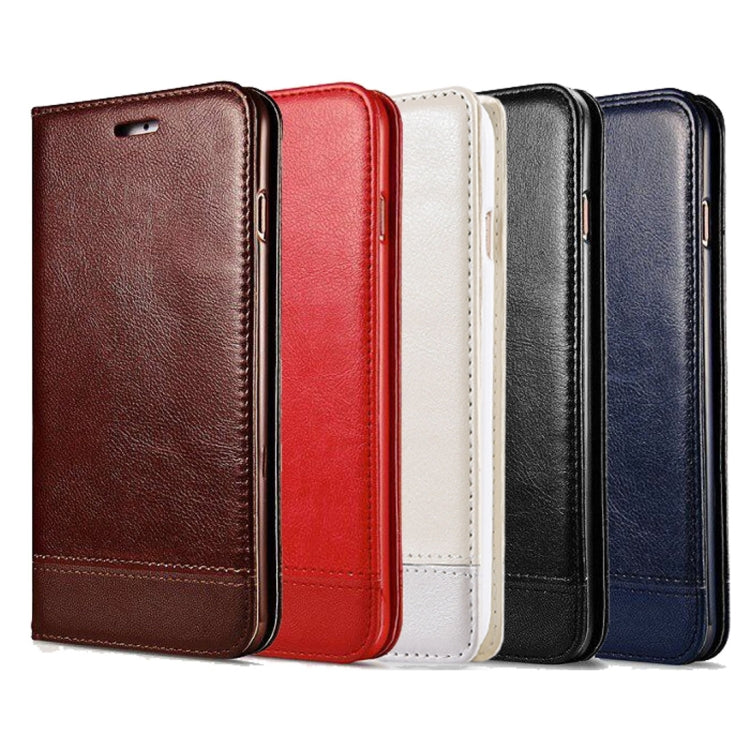 For  iPhone 8 & 7  Double-sided Absorption Splicing Horizontal Flip Leather Case with Holder & Card Slots & Lanyard