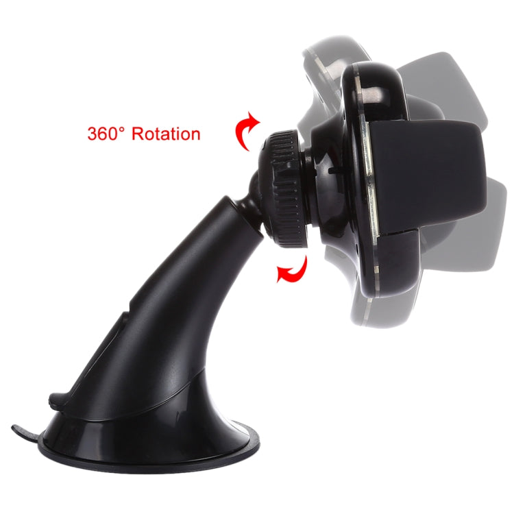 Universal 360 Degree Rotate Car Wireless Charger Phone Holder Stand Mount, Clip Width: 53-108mm, For iPhone, Samsung, LG, Nokia, HTC, Huawei, and other Smartphones(Black)