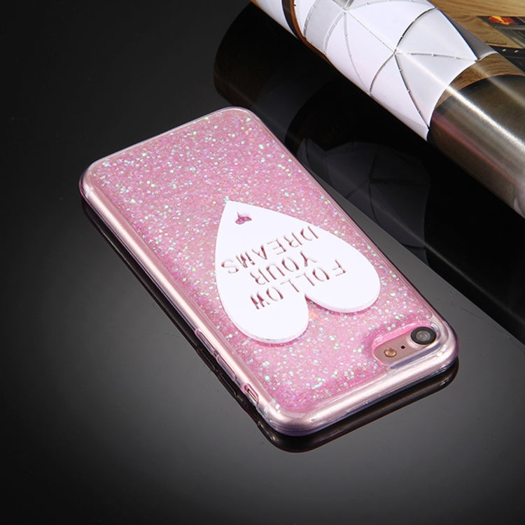 For  iPhone 8 & 7  Glitter Powder Heart-shaped Words Pattern Soft TPU Protective Case