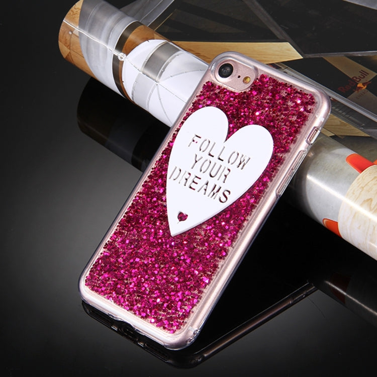 For  iPhone 8 & 7  Glitter Powder Heart-shaped Words Pattern Soft TPU Protective Case