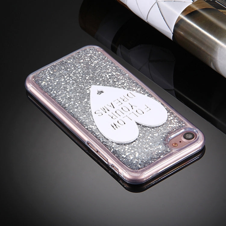 For  iPhone 8 & 7  Glitter Powder Heart-shaped Words Pattern Soft TPU Protective Case