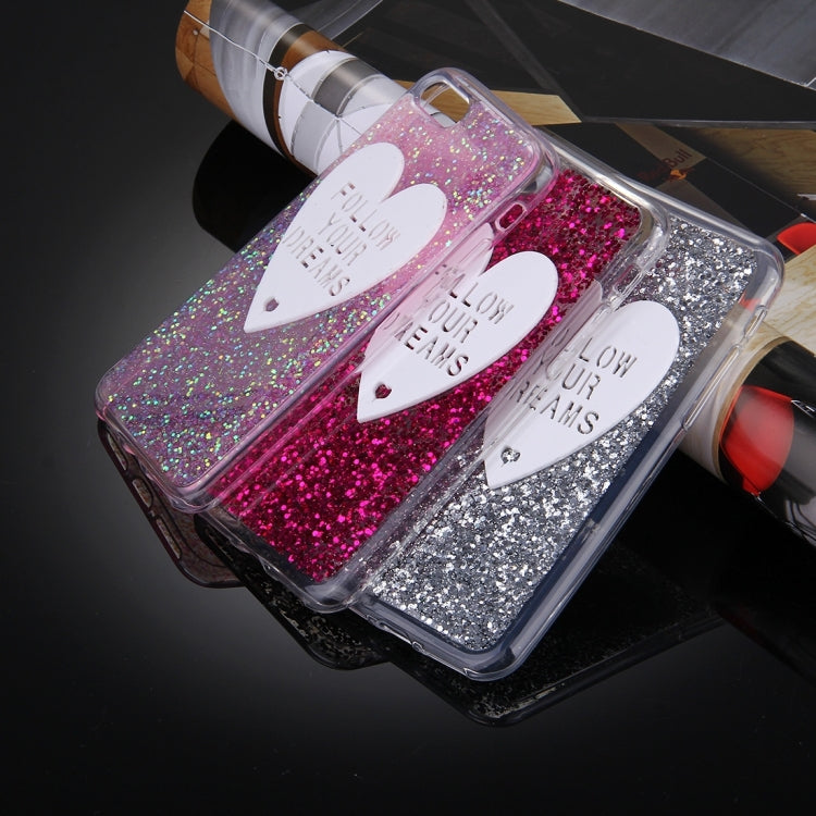 For  iPhone 8 & 7  Glitter Powder Heart-shaped Words Pattern Soft TPU Protective Case