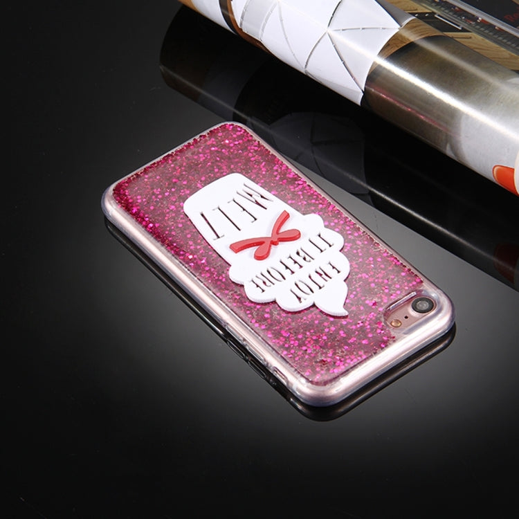 For  iPhone 8 & 7  Glitter Powder Ice Cream Words Pattern Soft TPU Protective Case