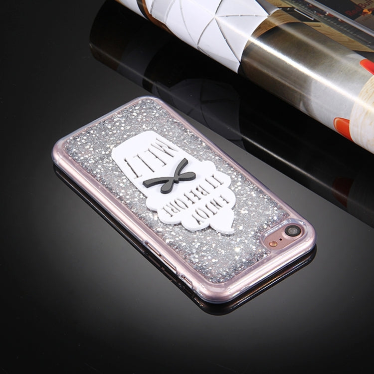 For  iPhone 8 & 7  Glitter Powder Ice Cream Words Pattern Soft TPU Protective Case