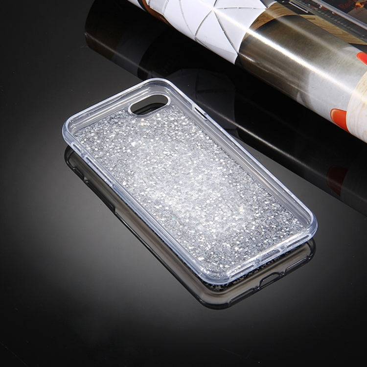 For  iPhone 8 & 7  Glitter Powder Ice Cream Words Pattern Soft TPU Protective Case