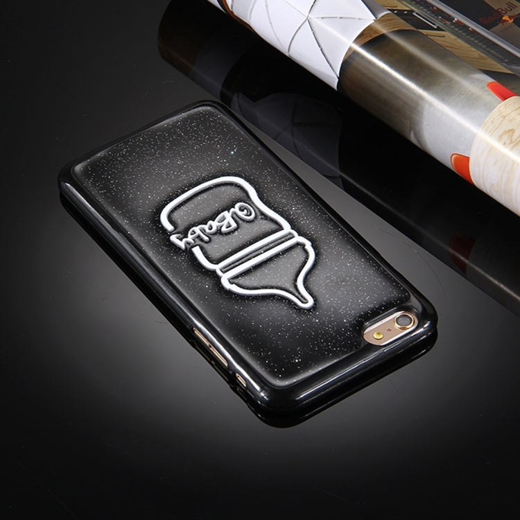 For  iPhone 8 & 7  Glitter Powder Baby Bottle Pattern Soft TPU Protective Case(Black)