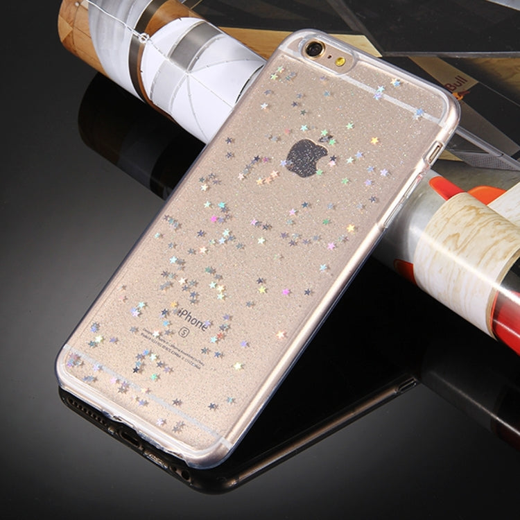 For  iPhone 8 & 7  Transparent Stars Glitter Powder Soft TPU Protective Case