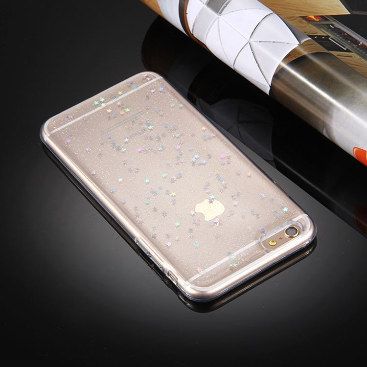 For  iPhone 8 & 7  Transparent Stars Glitter Powder Soft TPU Protective Case
