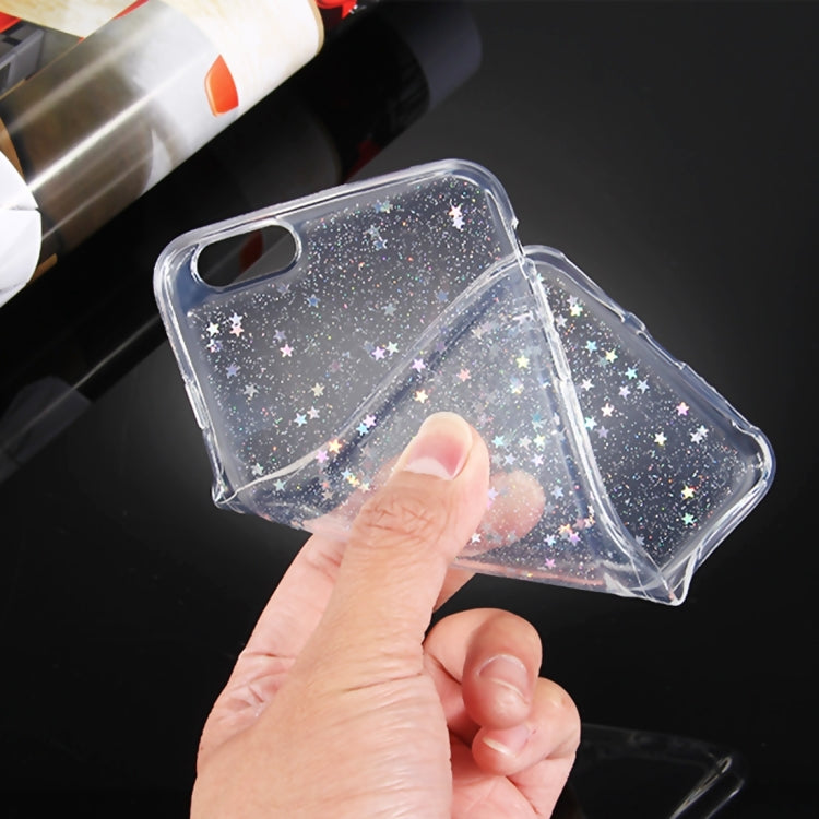 For  iPhone 8 & 7  Transparent Stars Glitter Powder Soft TPU Protective Case