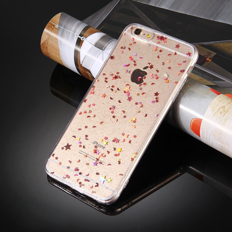 For  iPhone 8 & 7  Transparent Stars Moon Glitter Powder Soft TPU Protective Case