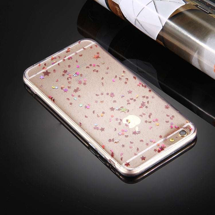 For  iPhone 8 & 7  Transparent Stars Moon Glitter Powder Soft TPU Protective Case