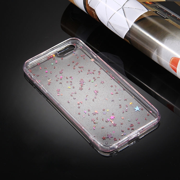 For  iPhone 8 & 7  Transparent Stars Moon Glitter Powder Soft TPU Protective Case