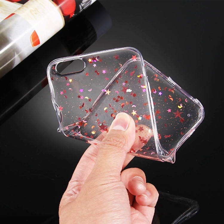 For  iPhone 8 & 7  Transparent Stars Moon Glitter Powder Soft TPU Protective Case