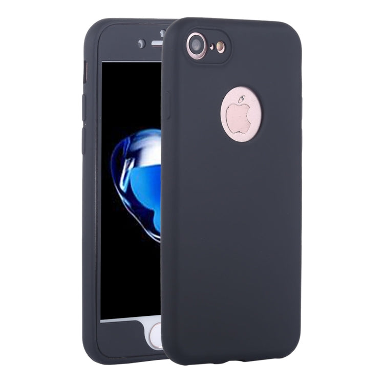 For  iPhone 8 & 7  360 Degree Shockproof Oil Spout Silicone Back Case + PC Cover Combination Protective Case