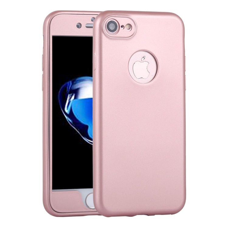 For  iPhone 8 & 7  360 Degree Shockproof Oil Spout Silicone Back Case + PC Cover Combination Protective Case
