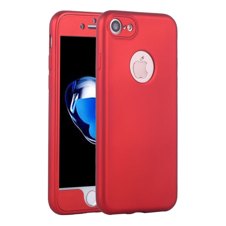 For  iPhone 8 & 7  360 Degree Shockproof Oil Spout Silicone Back Case + PC Cover Combination Protective Case
