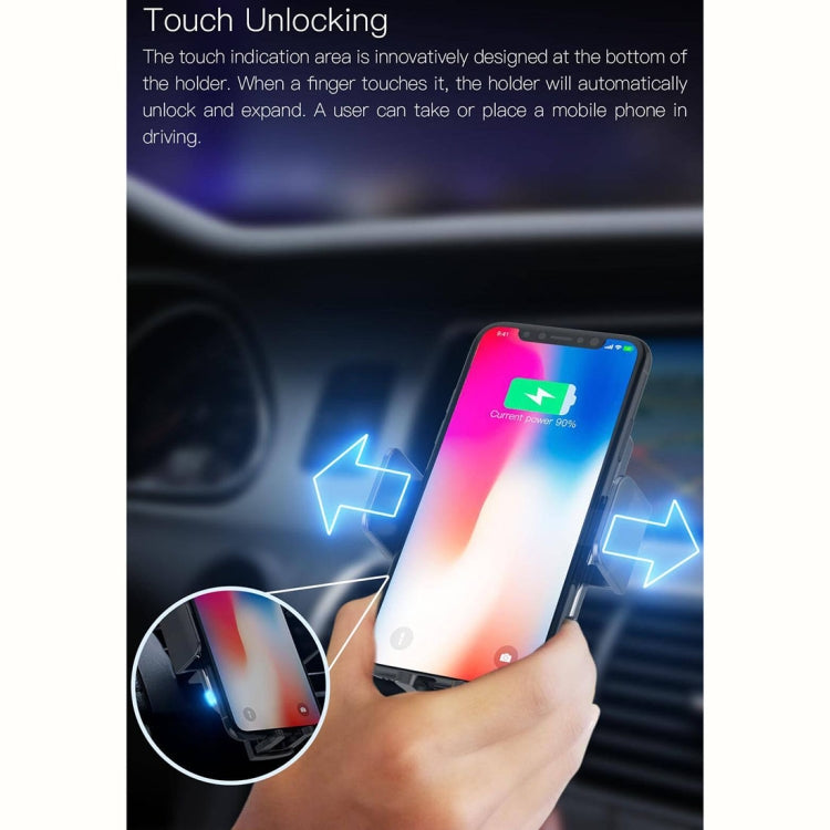 JAKCOM CH2 10W 4 - 6.5 inch Mobile Phone Smart Car Wireless Charging Charger Holder(Black)