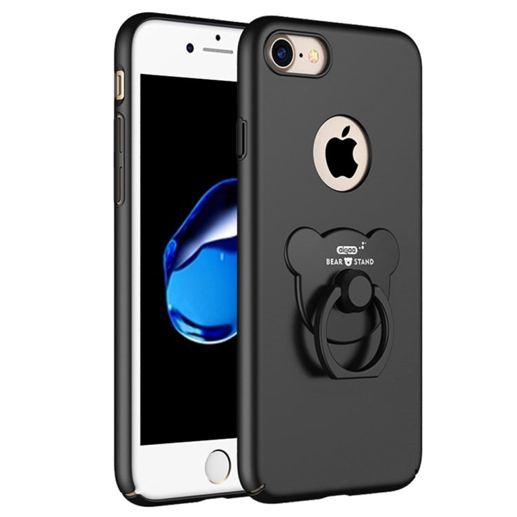 AIQAA For  iPhone 8 & 7  Solid color Metal Paint Plastic PC Dropproof Protective case with Bear Ring Holder