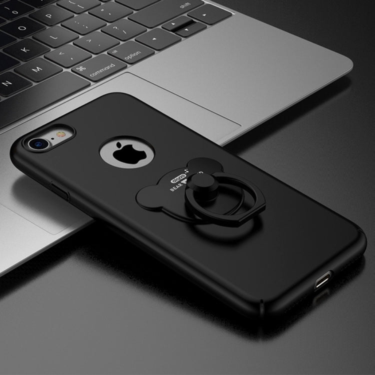 AIQAA For  iPhone 8 & 7  Solid color Metal Paint Plastic PC Dropproof Protective case with Bear Ring Holder