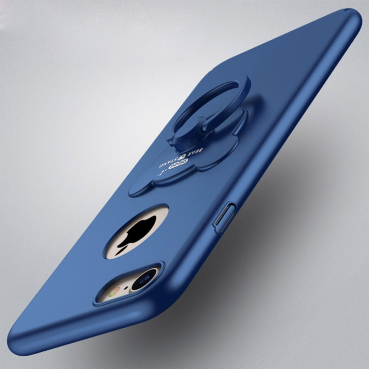 AIQAA For  iPhone 8 & 7  Solid color Metal Paint Plastic PC Dropproof Protective case with Bear Ring Holder