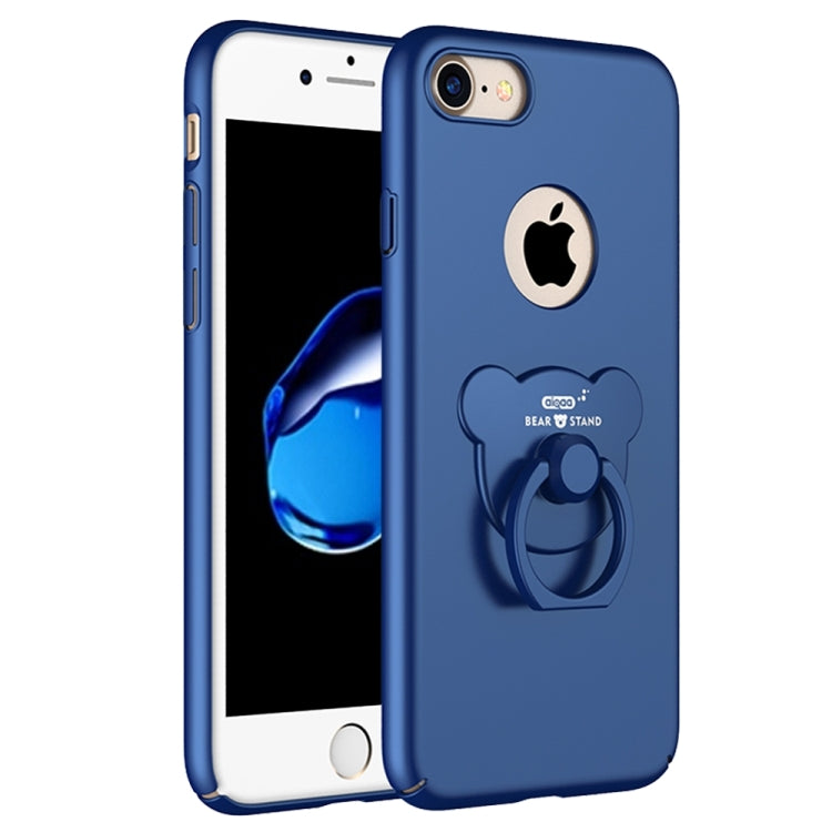 AIQAA For  iPhone 8 & 7  Solid color Metal Paint Plastic PC Dropproof Protective case with Bear Ring Holder