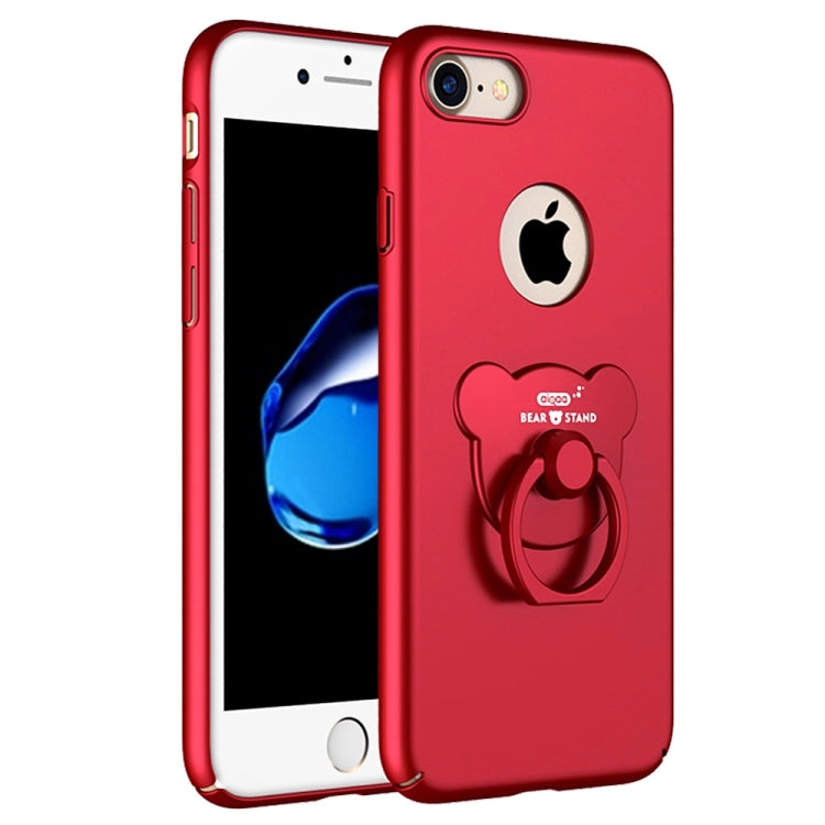 AIQAA For  iPhone 8 & 7  Solid color Metal Paint Plastic PC Dropproof Protective case with Bear Ring Holder