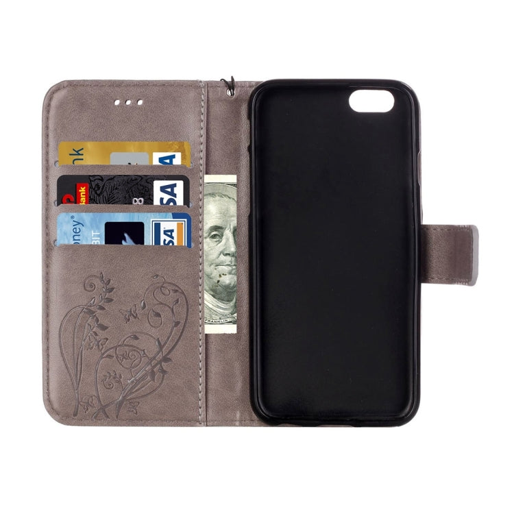 For  iPhone 8 & 7  Heart Diamond Encrusted Flowers Embossing Horizontal Flip Leather Case with Holder & Card Slots & Wallet & Lanyard