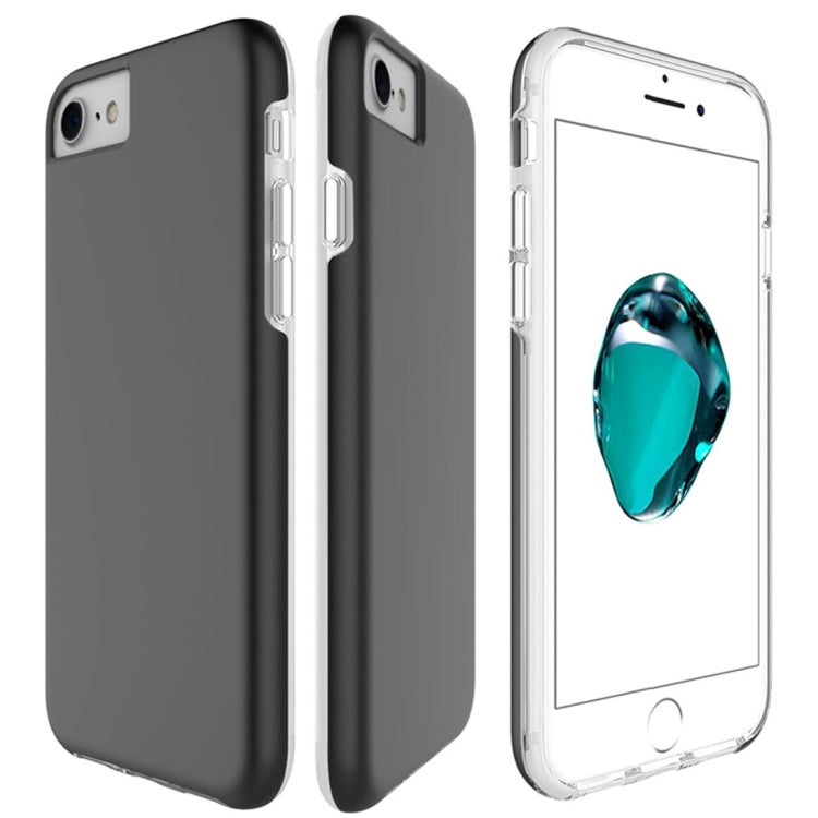 For iPhone SE 2020 & 8 & 7 PC + TPU Chrome Plated Press Button Protective Back Cover Case