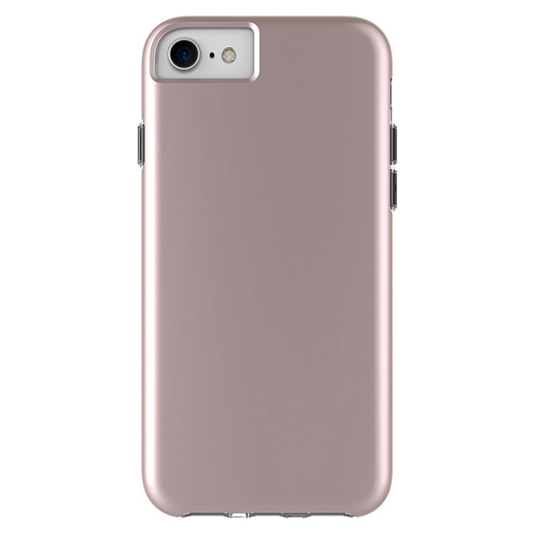 For iPhone SE 2020 & 8 & 7 PC + TPU Chrome Plated Press Button Protective Back Cover Case