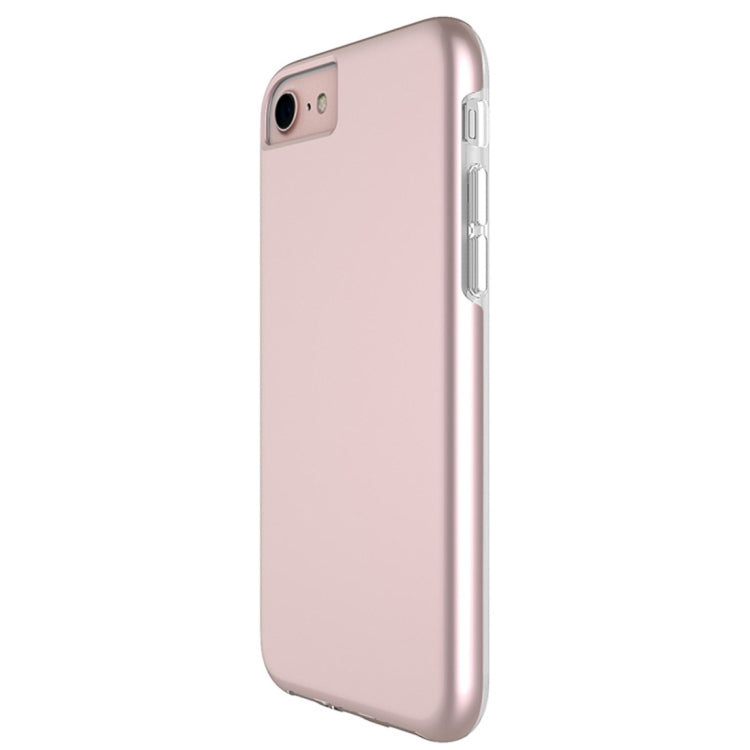 For iPhone SE 2020 & 8 & 7 PC + TPU Chrome Plated Press Button Protective Back Cover Case
