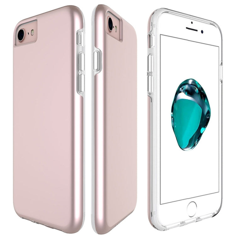 For iPhone SE 2020 & 8 & 7 PC + TPU Chrome Plated Press Button Protective Back Cover Case