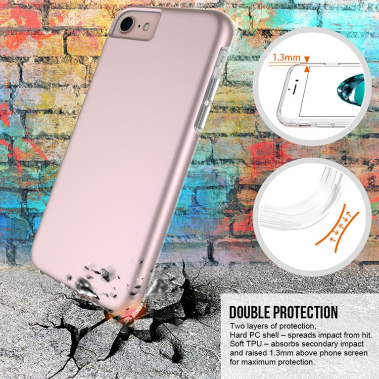 For iPhone SE 2020 & 8 & 7 PC + TPU Chrome Plated Press Button Protective Back Cover Case