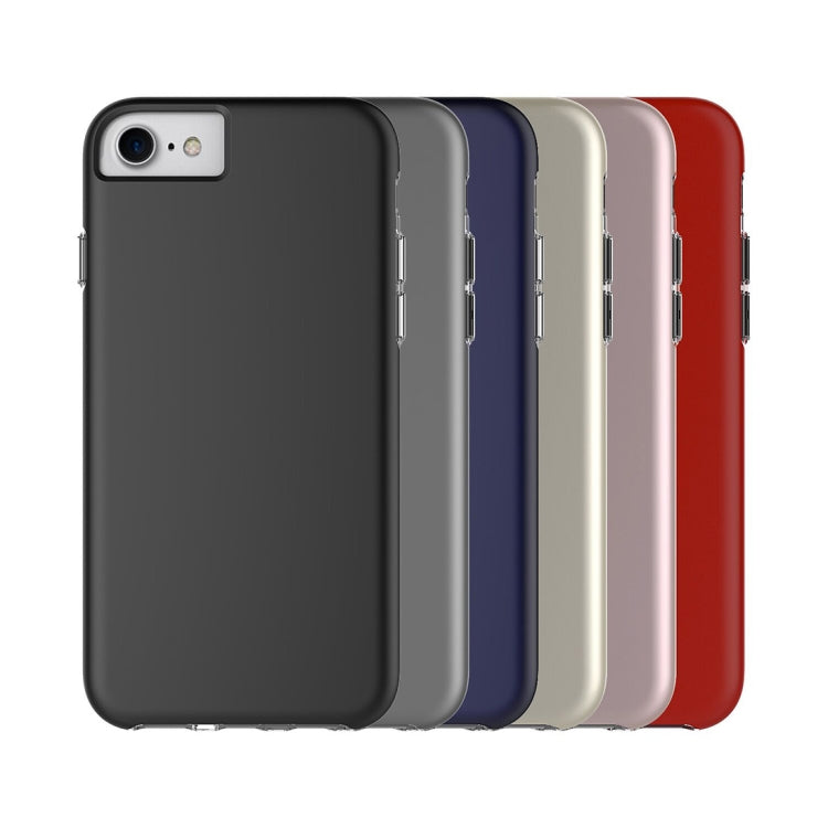 For iPhone SE 2020 & 8 & 7 PC + TPU Chrome Plated Press Button Protective Back Cover Case