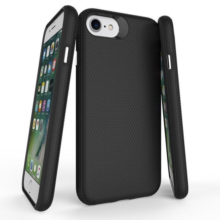 For iPhone SE 2020 & 8 & 7 PC + TPU Chrome Plated Press Button Anti-slip Protective Back Cover Case