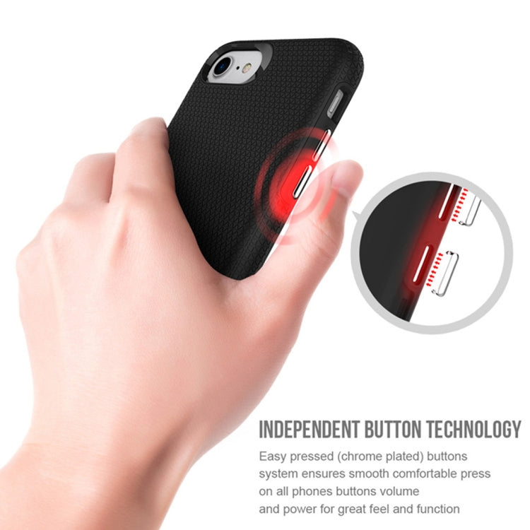 For iPhone SE 2020 & 8 & 7 PC + TPU Chrome Plated Press Button Anti-slip Protective Back Cover Case