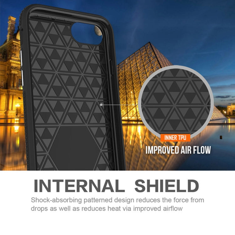 For iPhone SE 2020 & 8 & 7 PC + TPU Chrome Plated Press Button Anti-slip Protective Back Cover Case